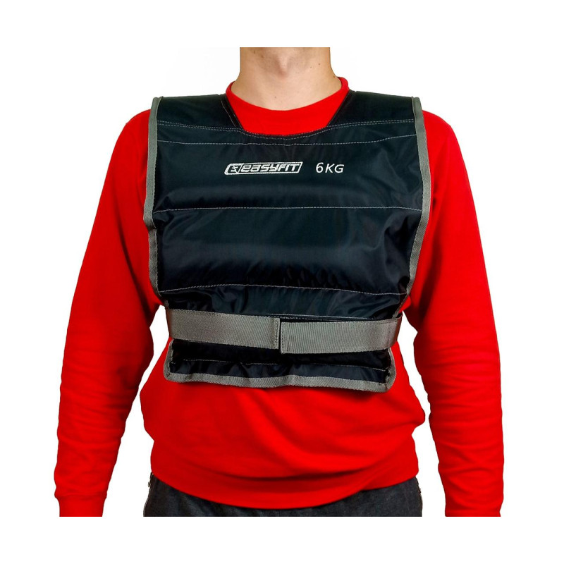 Жилет для обтяження EasyFit, Вага 6 кг, Оксфорд, Пісок, Чорний