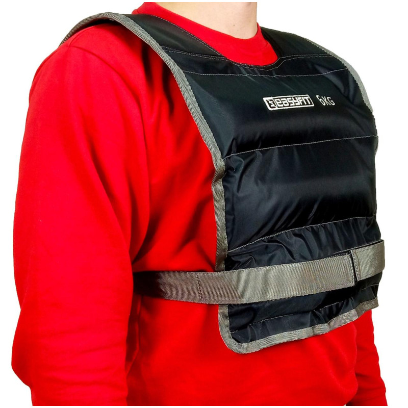Жилет для утяжеления EasyFit, Вес 6 кг, Оксфорд, Песок, Черный