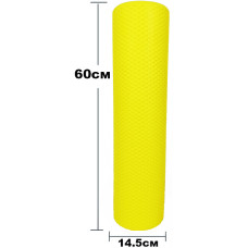 Масажний ролик (валик) EasyFit Foam Roller, довжина 60 см, діаметр 14,5 см, жовтий, піна EVA з дрібною масажною поверхнею, для МФР, фітнесу, йоги та реабілітації