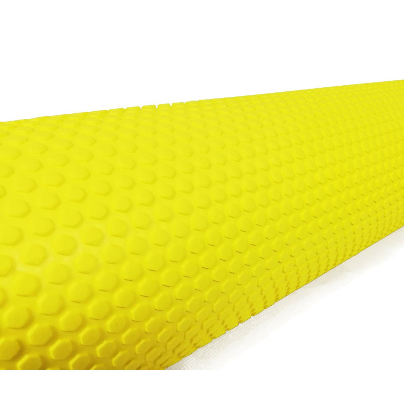 Массажный ролик (валик) EasyFit Foam Roller, длина 60 см, диаметр 14,5 см, желтый, пена EVA с мелкой массажной поверхностью, для МФР, фитнеса, йоги и реабилитации