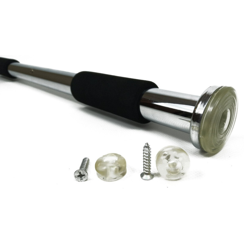 Раздвижной распорный турник EasyFit, Длина 63-100 см (регулируемая), Максимальная нагрузка 120 кг, Сталь, Хром