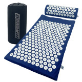 Массажный коврик EasyFit с подушкой (аппликатор Кузнецова) для массажа спины и шеи с чехлом, длина 62 см, ширина 40 см, толщина 2 см, хлопок, пластик, синий