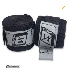 Бинты для бокса EasyFit Classic Wrap, длина 2,5 м, черные