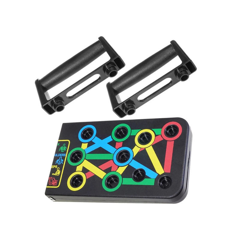 Доска для отжиманий EasyFit Straight тренажер регулируемый, Длина 68 см, Ширина 18см, ABS-пластик, Черный