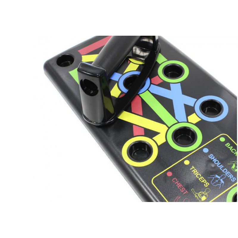 Доска для отжиманий EasyFit Straight тренажер регулируемый, Длина 68 см, Ширина 18см, ABS-пластик, Черный