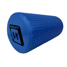 Масажний ролик (валик) EasyFit Foam Roller, Довжина 30 см, Діаметр 14.5 см, Піна EVA з дрібною масажною поверхнею, для МФР, фітнесу, йоги та реабілітації, Синій