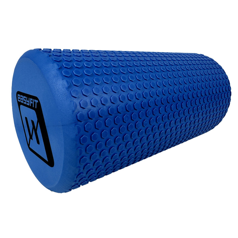 Массажный ролик (валик) EasyFit Foam Roller, Длина 30 см, Диаметр 14.5 см, Пена EVA с мелкой массажной поверхностью, для МФР, фитнеса, йоги и реабилитации, Синий