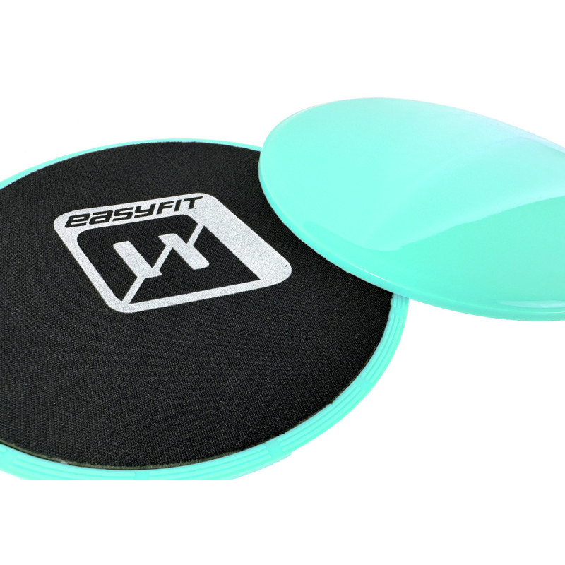 Диски для глайдингу EasyFit (пара), Діаметр 18 см, Максимальне навантаження 120 кг, Пластик, М'ятний