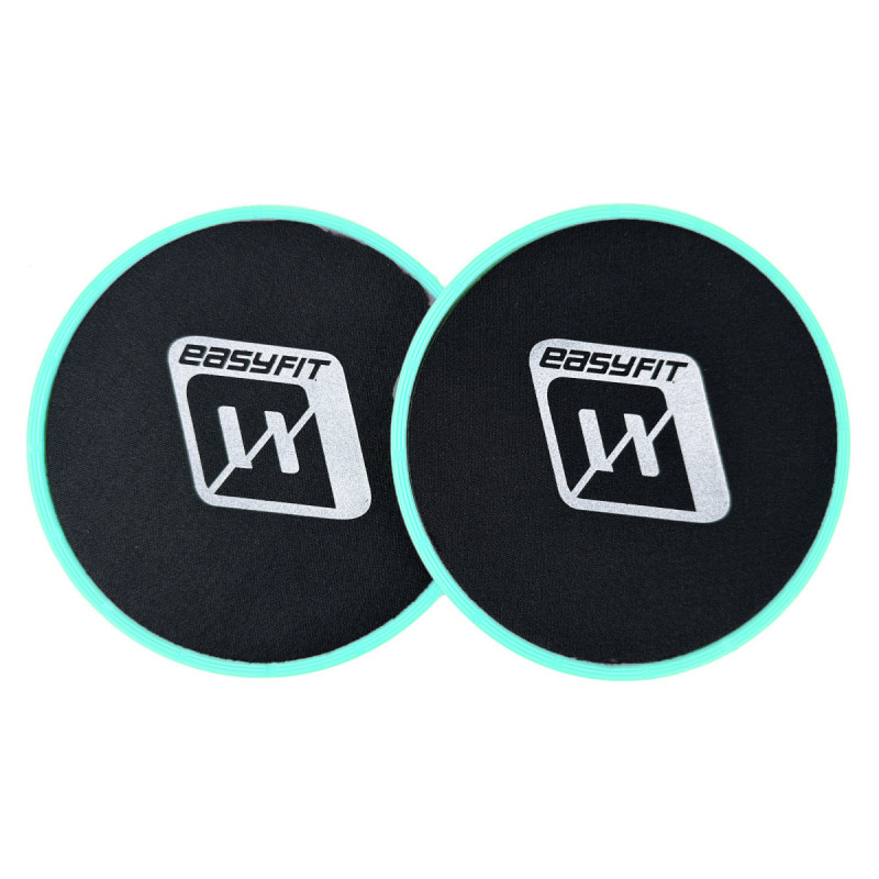 Диски для глайдингу EasyFit (пара), Діаметр 18 см, Максимальне навантаження 120 кг, Пластик, М'ятний