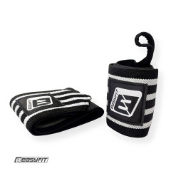 Кистевые бинты EasyFit 50х8 см фиксатор на запястье (черно-белые)