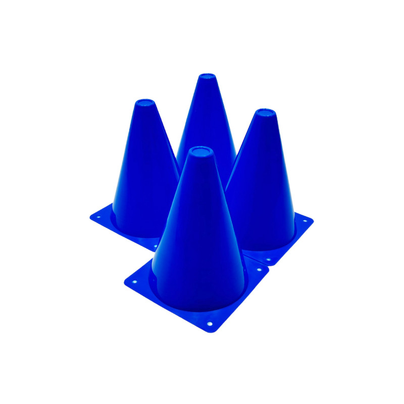 Конусы-фишки (набор 4 шт) EasyFit, Высота 17 см, ПВХ, Синий, Для разметки, тренировок и футбола