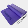 Двухслойный коврик EasyFit для пилатеса, фитнеса и йоги, 183x61 см, толщина 6 мм, TPE/TC, ECO-Friendly, сиреневый-светло-сиреневый