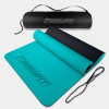 Двошаровий килимок EasyFit для пілатесу, фітнесу та йоги з чохлом, 183x61 см, товщина 6 мм, TPE/TC, ECO-Friendly, м'ятно-чорний