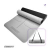 Килимок для йоги та фітнесу EasyFit Polarity Stone з ременем, Розмір 183х61 см, Товщина 6 мм, TPE/TC, Сіро-чорний