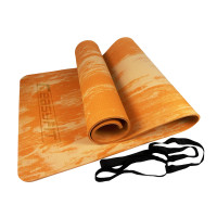 Коврик EasyFit для пилатеса и фитнеса, Размер 183x61 см, Толщина 8 мм, Super EVA, Оранжевый