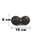 Двойной массажный мяч EasyFit DuoBall, Длина 16 см, Диаметр 8 см, Материал EPP, для МФР, снятия напряжения и самомассажа, Черный