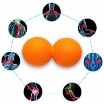 Подвійний масажний м'яч EasyFit, довжина 12 см, діаметр 6 см, TPR, помаранчевий, для МФР, зняття напруги та самомасажу