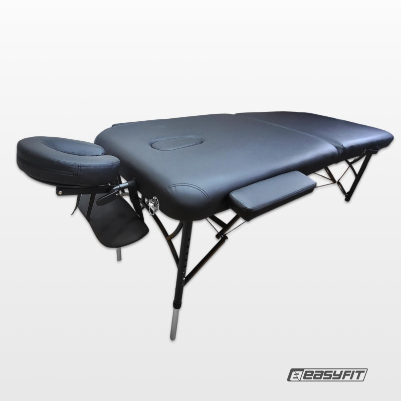 Массажный стол EasyFit ZenRest-2 с чехлом (кушетка складная), Размеры: 214×70 см, Максимальная нагрузка: 240 кг, PU кожа; EVA-пена; Металл, Черный