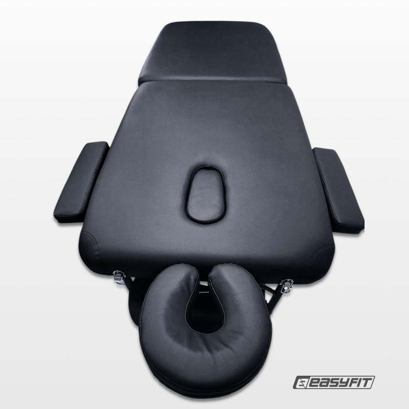 Массажный стол EasyFit ZenRest-2 с чехлом (кушетка складная), Размеры: 214×70 см, Максимальная нагрузка: 240 кг, PU кожа; EVA-пена; Металл, Черный
