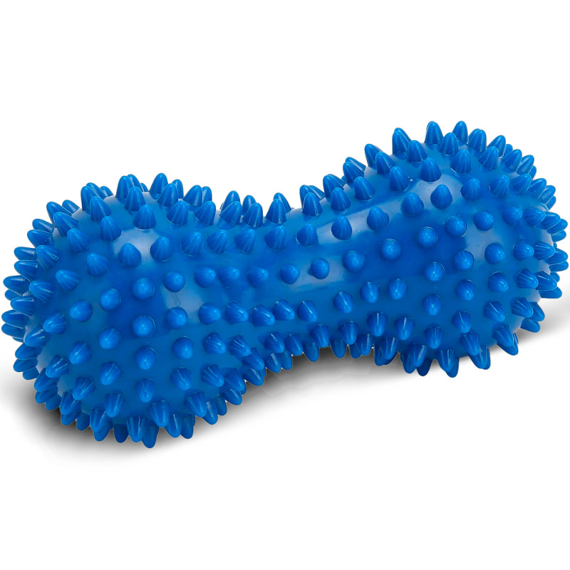 Массажный мячик EasyFit Goober с шипами, Длина 16 см, Диаметр 6,5 см, PVC, для МФР, снятия напряжения и самомассажа, Синий