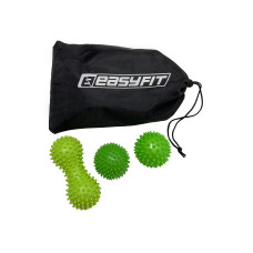 Набор для массажа и МФР EasyFit PVC Set-3 (3в1) с сумкой для хранения, зелёный