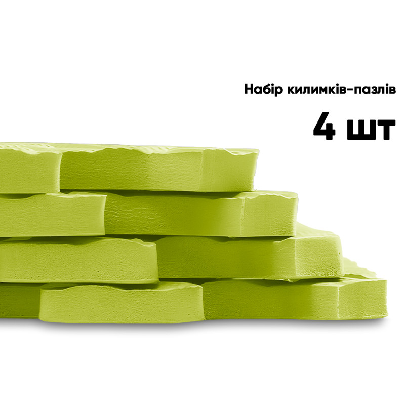 Татамі мат EasyFit SwallowTail (пазл ластівчин хвіст з бортиком), Розмір 120x120 см, Товщина 10 мм, EVA-піна, Жовтий