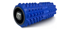 Масажний ролик EasyFit Grid Roller v1.2 з заглушками, Довжина 33 см, Діаметр 13 см, Піна EVA з 3D масажною поверхнею, для йоги, фітнесу, та реабілітації, Синій