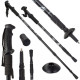 Палиця для скандинавської ходьби EasyFit Energia (1 палиця), Довжина 64-135 см, Алюміній, Гума, Чорний, Для асфальту, піску, снігу та інших типів покриття