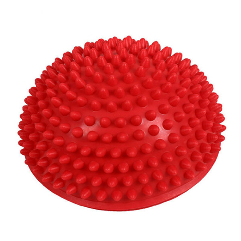Полусфера массажная киндербол EasyFit, Мягкая, Диаметр 16 см, Высота 8 см, Резина, Красный