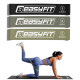 Набор фитнес-резинок для ног EasyFit MonoBand (3 шт), Сопротивление 5-15 кг, Длина 60 см, Ширина 5 см, Серый, Черный, Зеленый