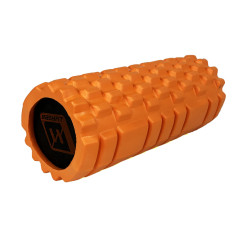 Массажный ролик EasyFit Solid Roller v.1.1s, Длина 33 см, Диаметр 13,5 см, EVA-пена, Оранжевый