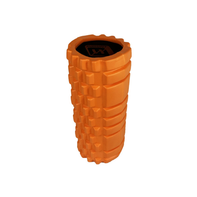 Массажный ролик EasyFit Solid Roller v.1.1s, Длина 33 см, Диаметр 13,5 см, EVA-пена, Оранжевый