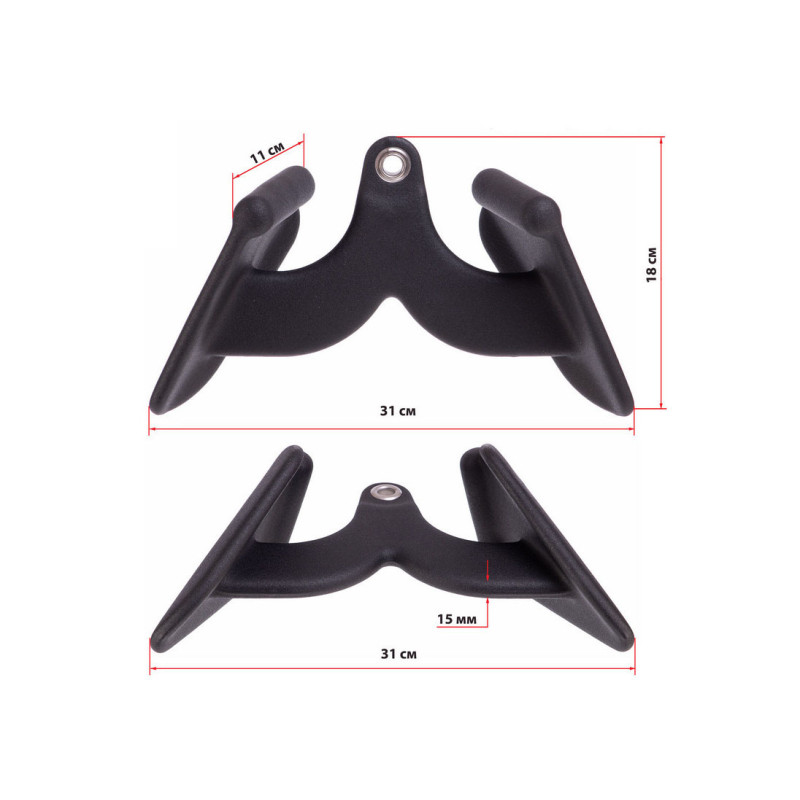 Ручка для тяги EasyFit с узким хватом, Размер 31х15 см, Сталь, Полиуретан (PU), Черный