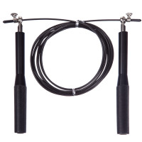 Швидкісна скакалка EasyFit Aluminium, Довжина 3 м, Сталь, Алюміній, Чорний