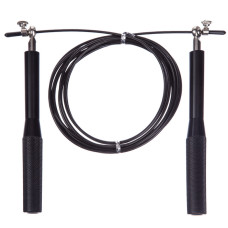 Скоростная скакалка EasyFit Aluminium, Длина 3 м, Сталь, Алюминий, Чёрный