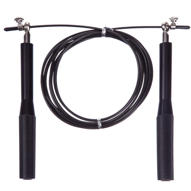 Скоростная скакалка EasyFit Aluminium, Длина 3 м, Сталь, Алюминий, Чёрный