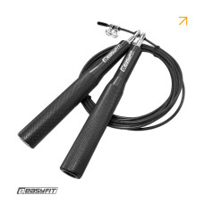 Швидкісна скакалка EasyFit Aluminium, Довжина 3 м, Сталь, Алюміній, Чорний