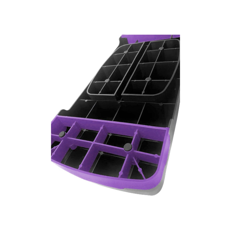 Степ-платформа EasyFit Step-B 2-ступенчатая, максимальная нагрузка 200 кг, Длина 68 см, Ширина 28 см, Пластик, Черно-фиолетовый