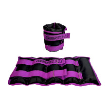 Обтяжувачі для ніг та рук EasyFit набірні чорно-фіолетові 0,5-2,5 кг (пара)