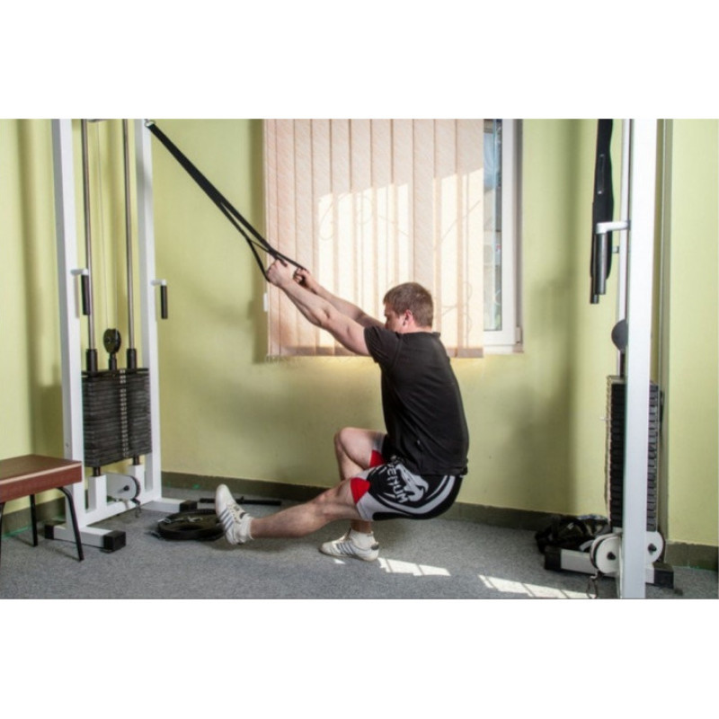 Тяга EasyFit R2  з жорсткими ручками, Розмір 120 см, Нейлон, Пластик, Чорний