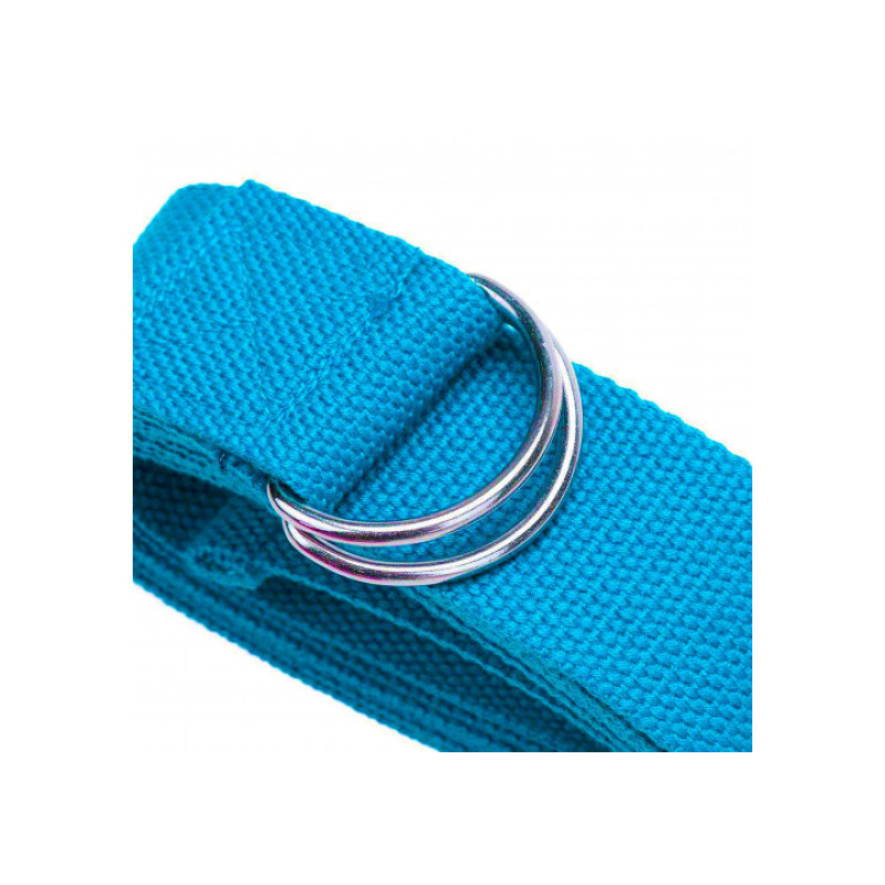 Ремінь для йоги EasyFit, Довжина 183 см, Ширина 38 мм, Поліестер, Сталь, Блакитний