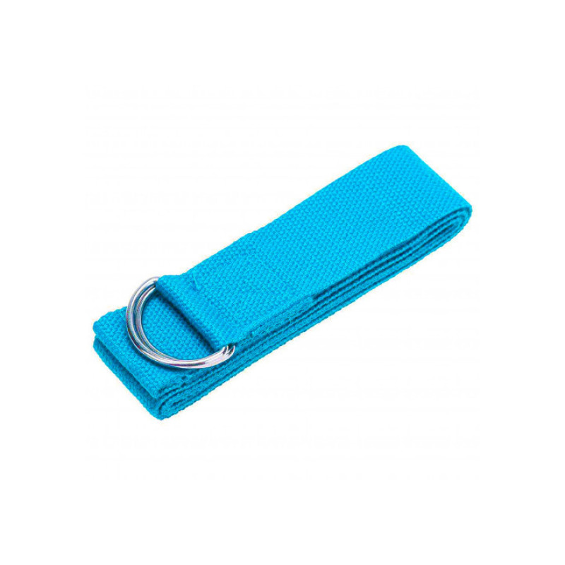 Ремінь для йоги EasyFit, Довжина 183 см, Ширина 38 мм, Поліестер, Сталь, Блакитний
