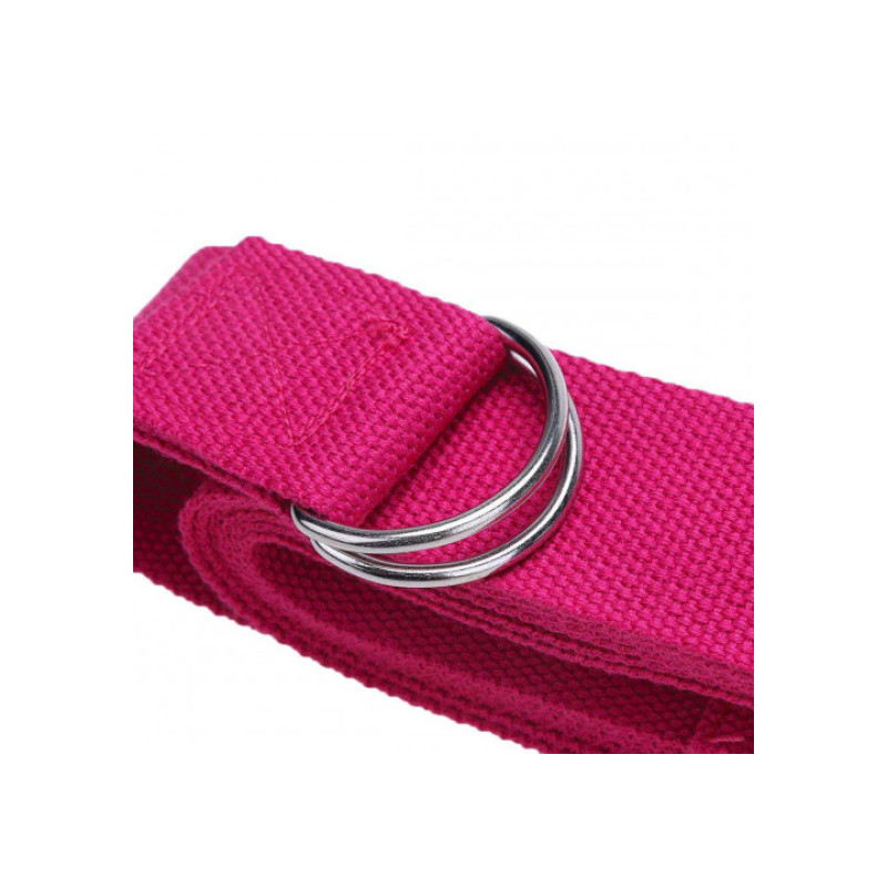 Ремень для йоги EasyFit, Длина 183 см, Ширина 38 мм, Полиэстер, Сталь, Розовый