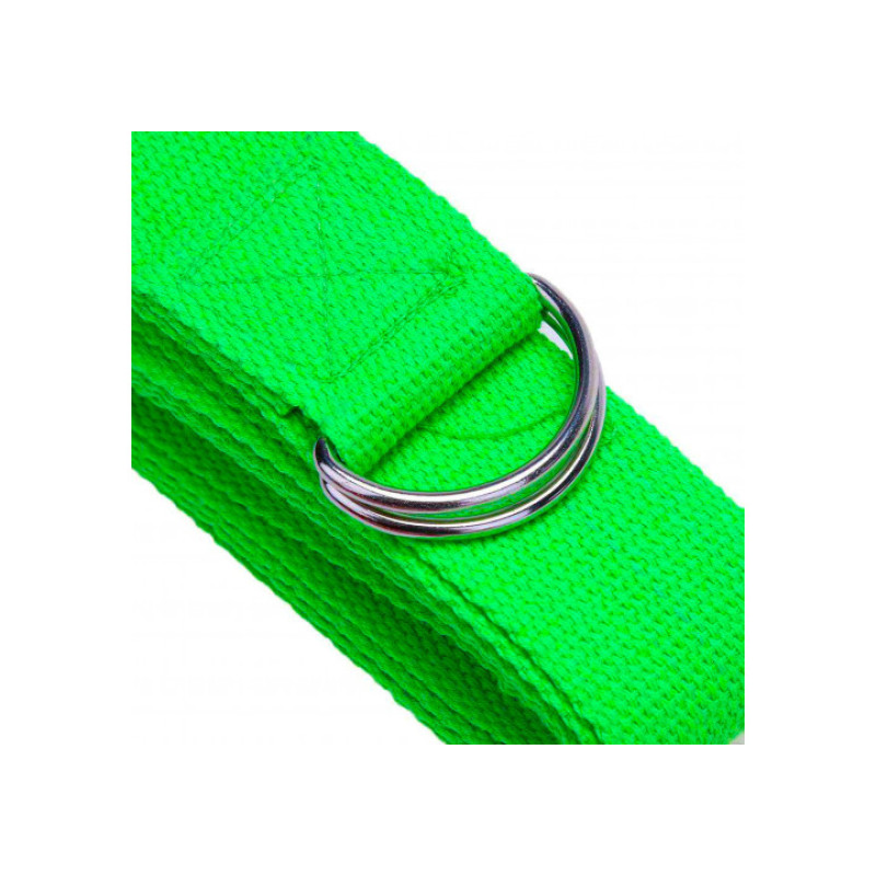 Ремінь для йоги EasyFit, Довжина 183 см, Ширина 38 мм, Поліестер, Сталь, Салатовий