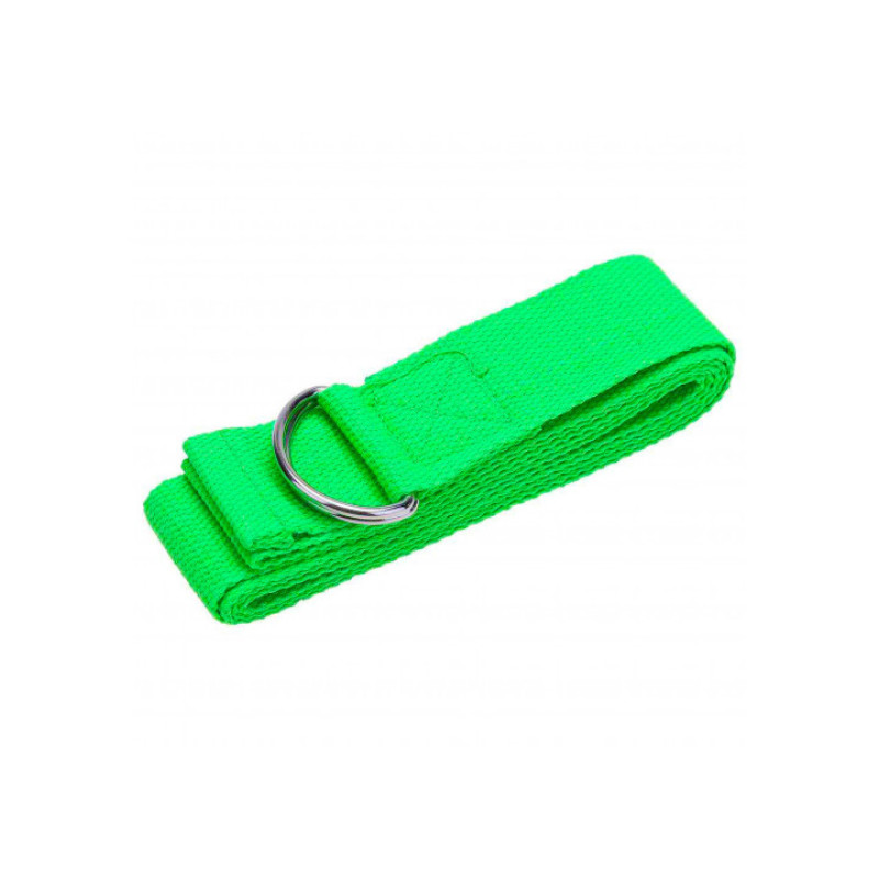 Ремінь для йоги EasyFit, Довжина 183 см, Ширина 38 мм, Поліестер, Сталь, Салатовий