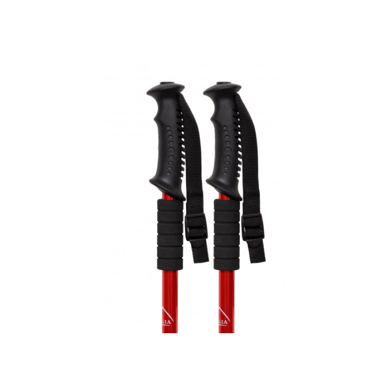 Палиця для скандинавської ходьби EasyFit Energia (1 палиця), Довжина 64-135 см, Алюміній, Гума, Червоний, Для асфальту, піску, снігу та інших типів покриття