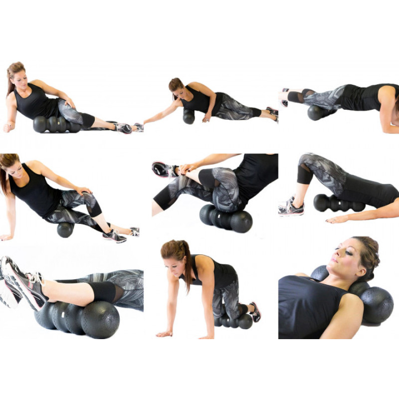 Масажний ролик (валик) EasyFit SlateShaper, Довжина 45 см, Діаметр 15 см, EPP-піна, для МФР, фітнесу, йоги та реабілітації, Чорний