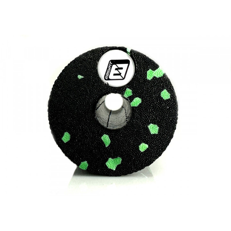 Массажный ролик (валик) EasyFit EPP, Длина 15 см, Диаметр 5 см, EPP (вспененный полипропилен), для МФР, фитнеса, йоги и реабилитации, Черно-салатовый