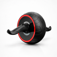 Ролик для преса EasyFit Ab Carver Compact, Максимальне навантаження 150 кг, Розміри колеса 18х9х35 см, Алюміній, PVC, ABS пластик, Чорно-червоний
