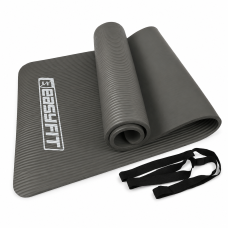 Килимок EasyFit для пілатесу та фітнесу, 180x60 см, товщина 10 мм, NBR, сірий